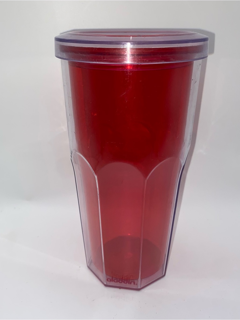 Aladdin To Go Tumbler Cup Red Clear Lid 20oz